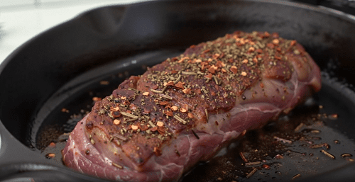 cast iron venison backstrap